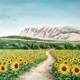Painting Sentier ensoleillé by Blandin Magali | Painting Figurative Oil Landscapes