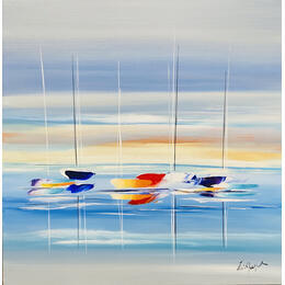 Painting Couleurs et joie by Munsch Eric | Painting Figurative Acrylic, Oil Marine