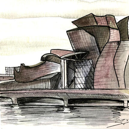 Painting Guggenheim F1-2 by Mestres Sergi | Painting Pop-art Acrylic, Graffiti Architecture, Pop icons