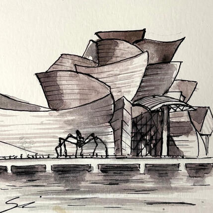 Painting Guggenheim F-1 3 by Mestres Sergi | Painting Figurative Acrylic, Graffiti Architecture, Pop icons