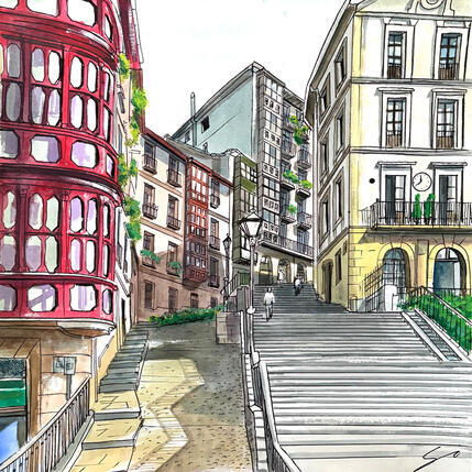 Painting Calzada de Mallona by Mestres Sergi | Painting Figurative Acrylic, Graffiti Architecture, Pop icons