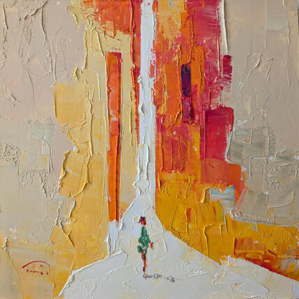 Painting Una tenue brisa by Tomàs | Painting Abstract Oil Life style, Society, Urban