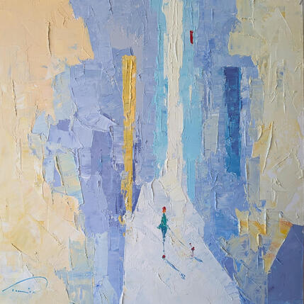 Painting Azul de madrugada by Tomàs | Painting Abstract Oil Life style, Urban