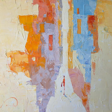 Painting La suave luz del Domingo by Tomàs | Painting Abstract Oil Life style, Society, Urban