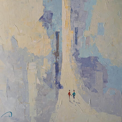 Painting Una dulce madrugada by Tomàs | Painting Abstract Oil Life style, Society, Urban