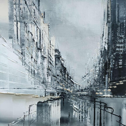Pintura Lignes noires por Levesque Emmanuelle | Pintura  Aceite Iconos pop
