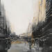 Peinture Quartier nuit par Levesque Emmanuelle | Tableau Huile