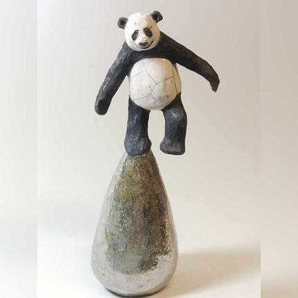 Escultura l'Acrobate sur Menhir por Roche Clarisse | Escultura Figurativo Cerámica, Raku Animales