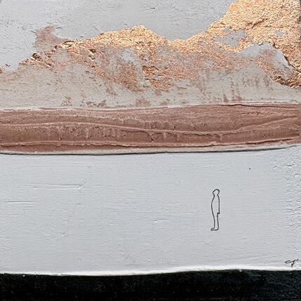 Painting RITROVA TE STESSO by Roma Gaia | Painting Subject matter Acrylic, Sand Minimalist