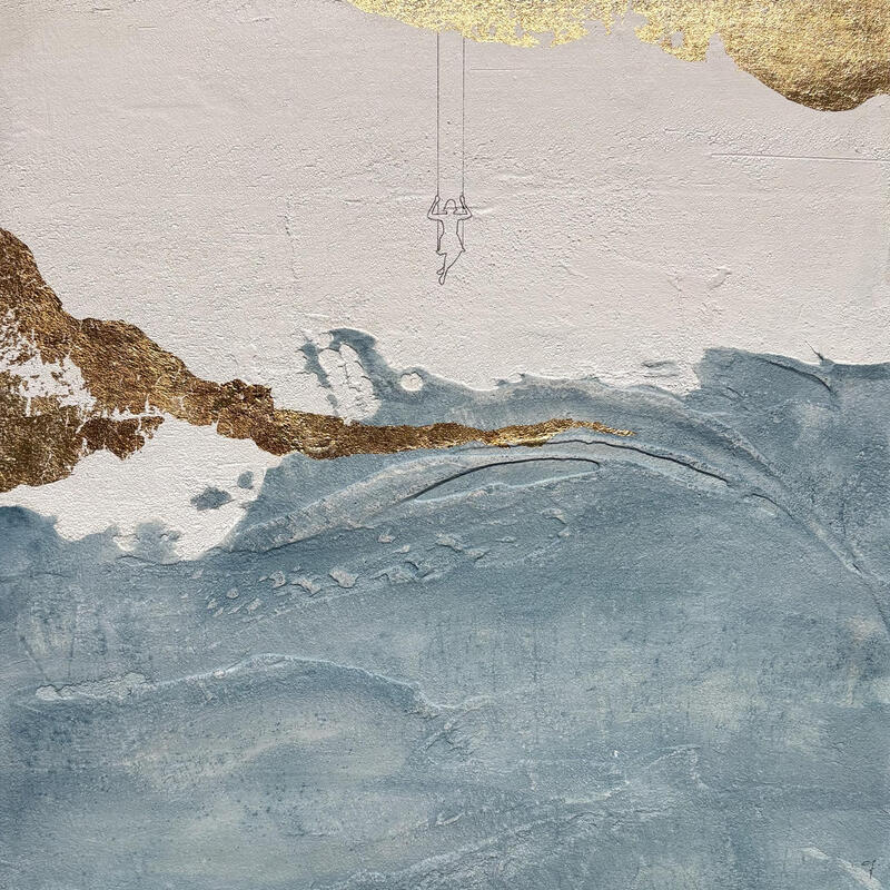 Painting ARMONIA DELLE NUVOLE by Roma Gaia | Painting Subject matter Minimalist Acrylic Sand