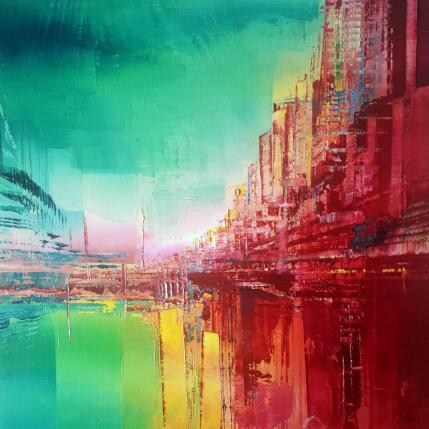 Painting Le fleuve vert by Levesque Emmanuelle | Painting  Oil