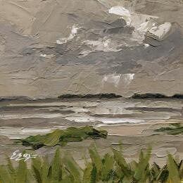 Painting On Terschelling island by Elisabeth Bazin | Painting Figurative Acrylic Landscapes, Marine, Nature