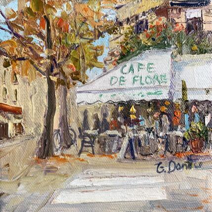 Gemälde Le café de Flore en automne  von Dontu Grigore | Gemälde Figurativ Öl Urban