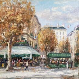 Gemälde Les deux Magots von Dontu Grigore | Gemälde Figurativ Öl Urban