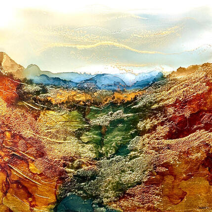 Gemälde Bronze Age 2673 von Depaire Silvia | Gemälde Abstrakt Acryl Landschaften, Marine, Minimalistisch