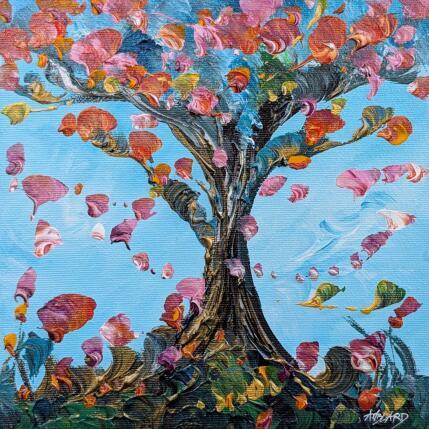 Peinture Petit arbre de vie et pétales  par Amblard Florence | Tableau Impressionnisme Acrylique Nature, Paysages