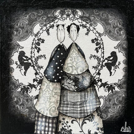 Pintura Blanche et Roméo por Blais Delphine | Pintura