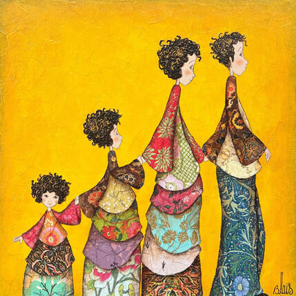 Pintura Ma tribu por Blais Delphine | Pintura