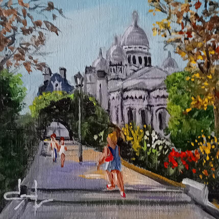 Pintura Promenade printanière vers le Sacré Cœur à Paris por Degabriel Véronique | Pintura