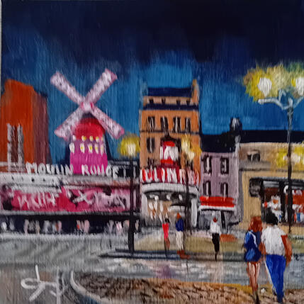 Pintura On sort au moulin rouge à Paris  por Degabriel Véronique | Pintura