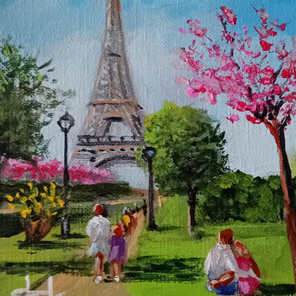 Pintura Les amoureux près de la Tour Eiffel  por Degabriel Véronique | Pintura