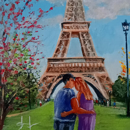 Pintura La Tour Eiffel au printemps  por Degabriel Véronique | Pintura