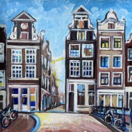 Painting Bikes on the bridge by Maja Anna Chris | Painting