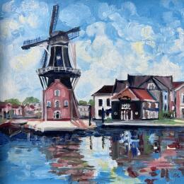 Painting Poldermolen by Maja Anna Chris | Painting