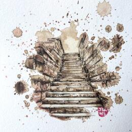 Painting Une petite balade by Flament Audrey | Painting