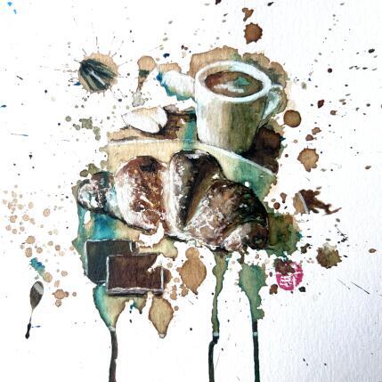 Painting Une pause café by Flament Audrey | Painting