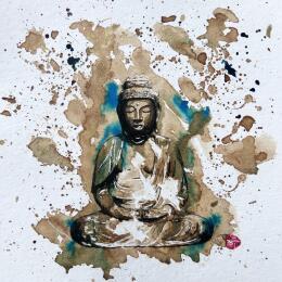 Painting Petit Bouddha by Flament Audrey | Painting