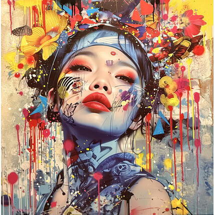 Peinture YOKO par Novarino Fabien | Tableau Pop-art Icones Pop