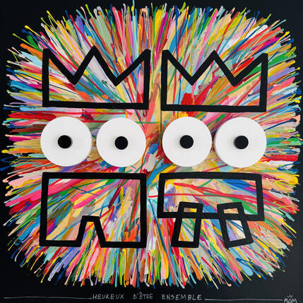 Pintura HEUREUX  por Mam | Pintura Pop art Acrílico Iconos pop, Sociedad