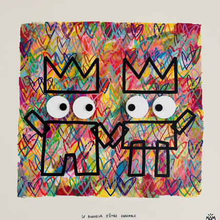 Gemälde LE BONHEUR von Mam | Gemälde Pop-Art Acryl Alltagsszenen, Gesellschaft, Pop-Ikonen