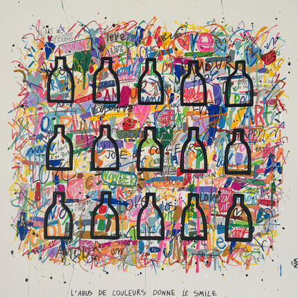 Pintura L'ABUS DONNE LE SMILE por Mam | Pintura Pop art Acrílico Iconos pop, Sociedad