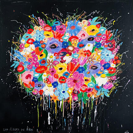 Pintura LES FLEURS DU BIEN por Mam | Pintura Pop art Acrílico, Posca Iconos pop, Naturalezas muertas, Paisajes