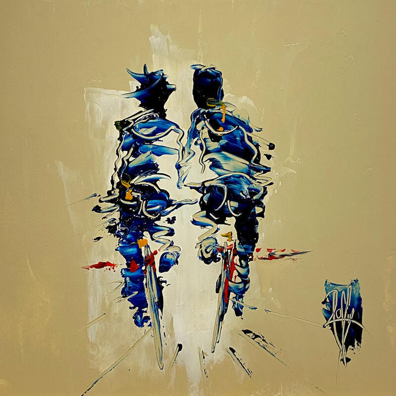 Peinture Tout Contre par Raffin Christian | Tableau Figuratif Scènes de vie Huile