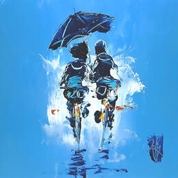 Painting Un brin d'Amour  by Raffin Christian | Painting Figurative Oil Life style