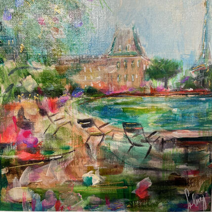 Gemälde Ete aux tuileries von Solveiga | Gemälde Figurativ Acryl Pop-Ikonen, Urban