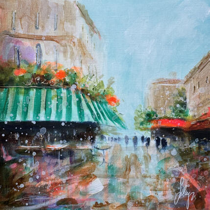 Painting Café de Place by Solveiga | Painting