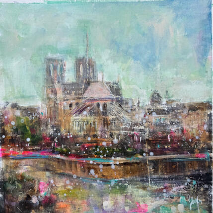 Painting Notre Dame afternoon  by Solveiga | Painting