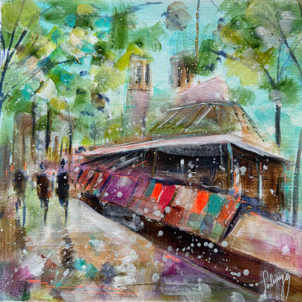 Painting Les quais des bouquinistes by Solveiga | Painting