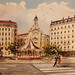 Painting Le caroussel by De León Lévi Marcelo | Painting Figurative Urban Watercolor