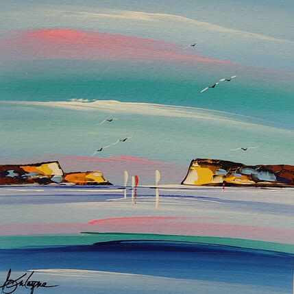 Painting Les rivages oranges by Fonteyne David | Painting Figurative Acrylic