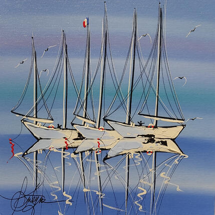 Painting Les voiliers de la paix by Fonteyne David | Painting Figurative Acrylic