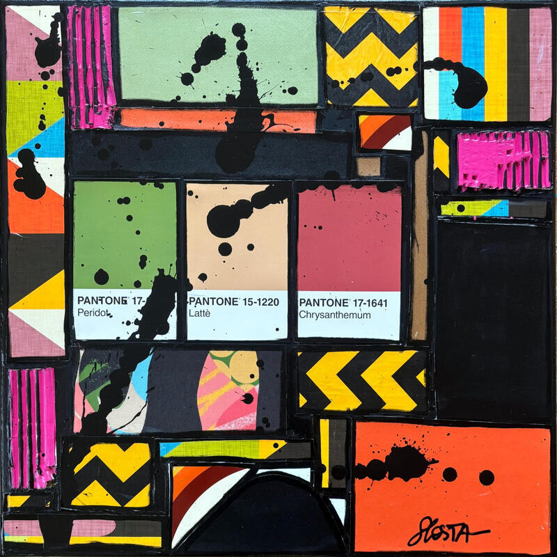 Pintura Graphic & color por Costa Sophie | Pintura Pop art Acrílico Collage Supraciclaje