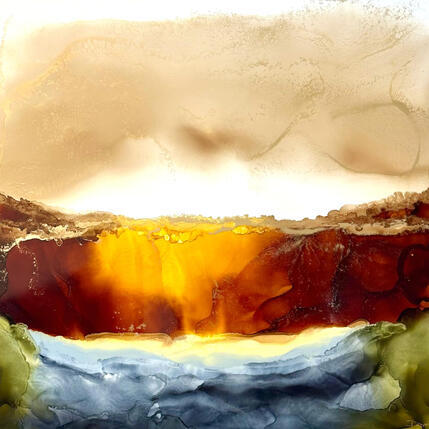 Peinture 2961 Dune par Depaire Silvia | Tableau Abstrait Acrylique Marine, Minimaliste, Paysages