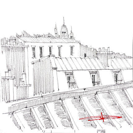 Painting Silhouette des toits sur Montmartre by Bailly Kévin  | Painting
