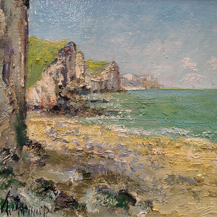 Painting Les falaises au Tréport by Sannier Daniel | Painting Impressionism Oil Landscapes, Pop icons