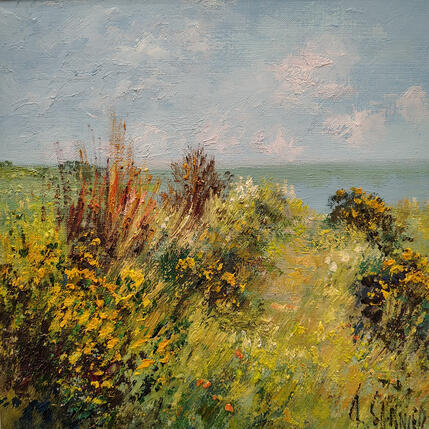 Painting Genêts en baie de Somme by Sannier Daniel | Painting Impressionism Oil Landscapes